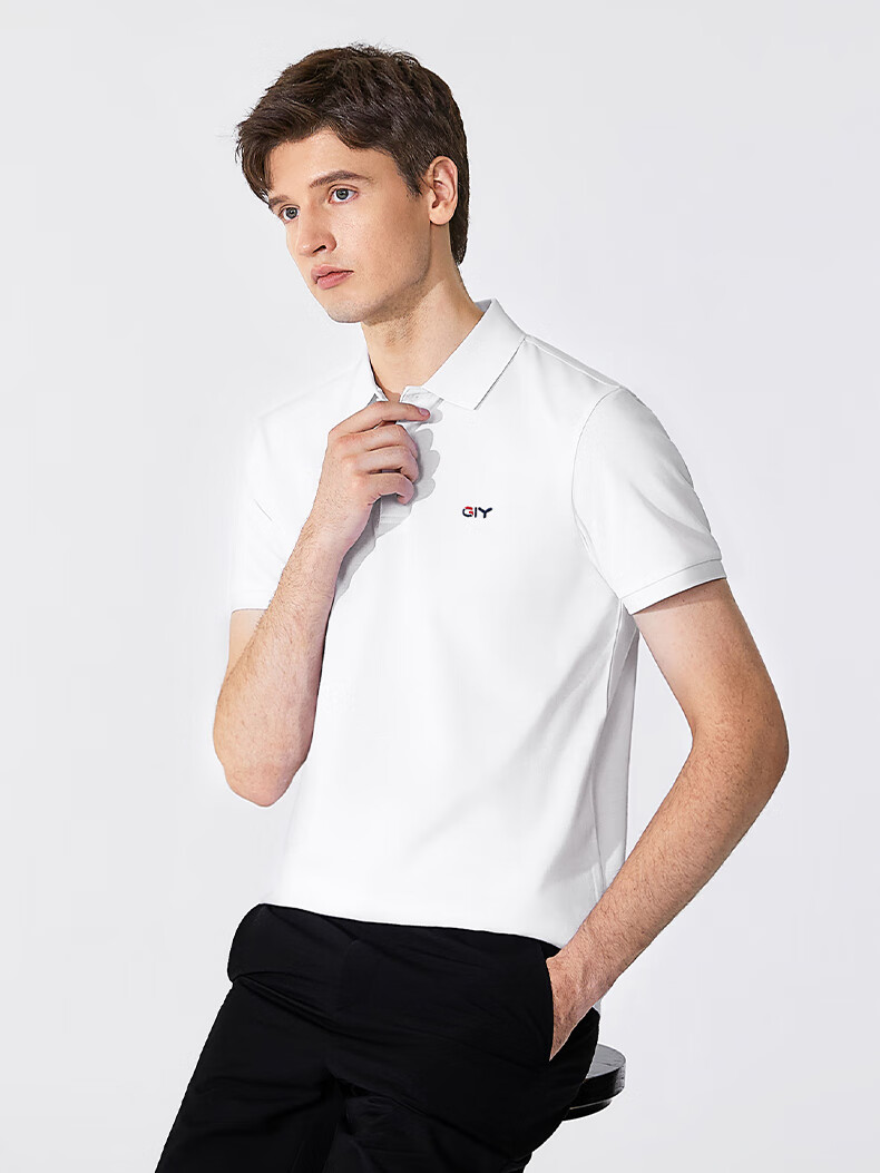 Goldlion GY Short Sleeve Polo Shirt Men Cotton T-Shirt TSF0048-ND153A White M 5