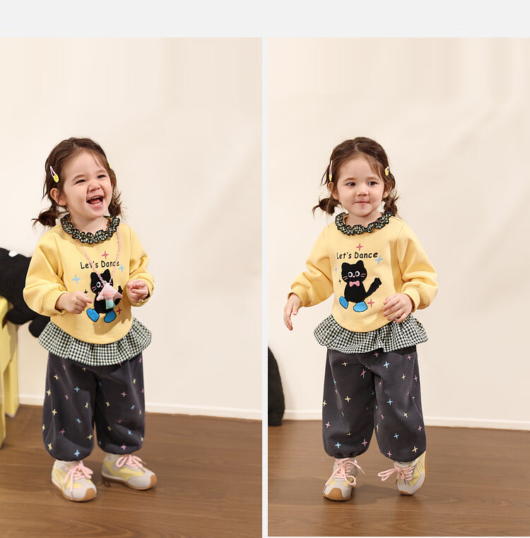 LUSON Little O Dad Baby Girl Sweatshirt Autumn Outfit 2025 New Cartoon Long Sleeve Baby Clothes 15
