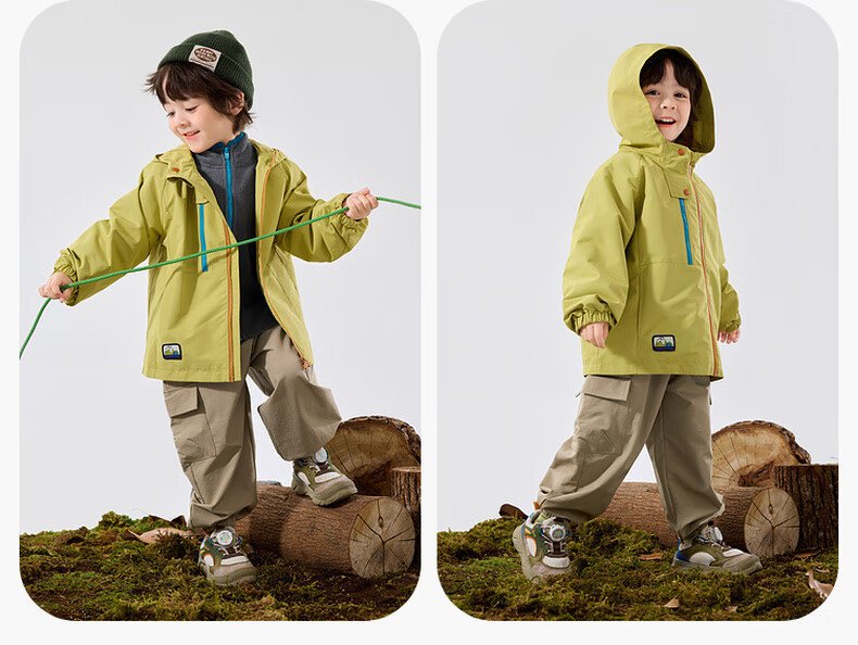 Dudu Kids [Three-Proof Softshell] Baby Three-Way Wear Autumn Boys' Outdoor Jacket Autumn Girls' Top Children's Fashion Pink 100 25