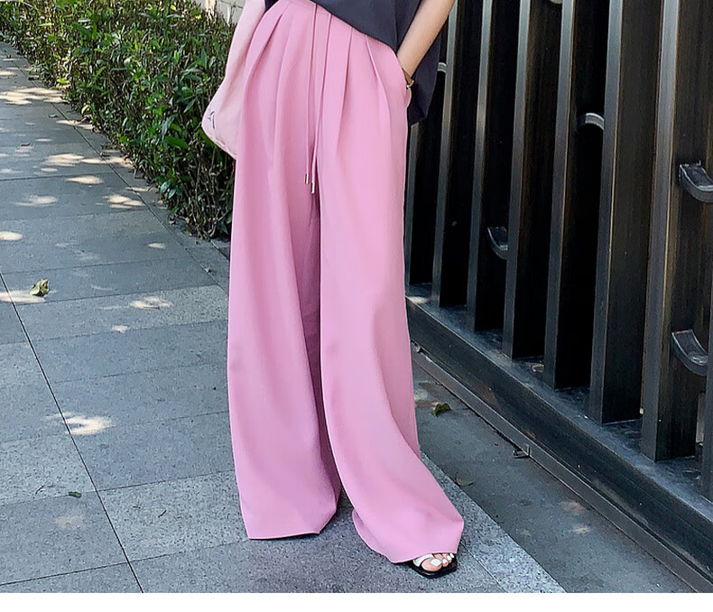 MEIYANG Misty Rose Casual Pants, UPF50+ Toray Sun Protection Wide-Leg Pants, Gray (Regular Version), XL 34