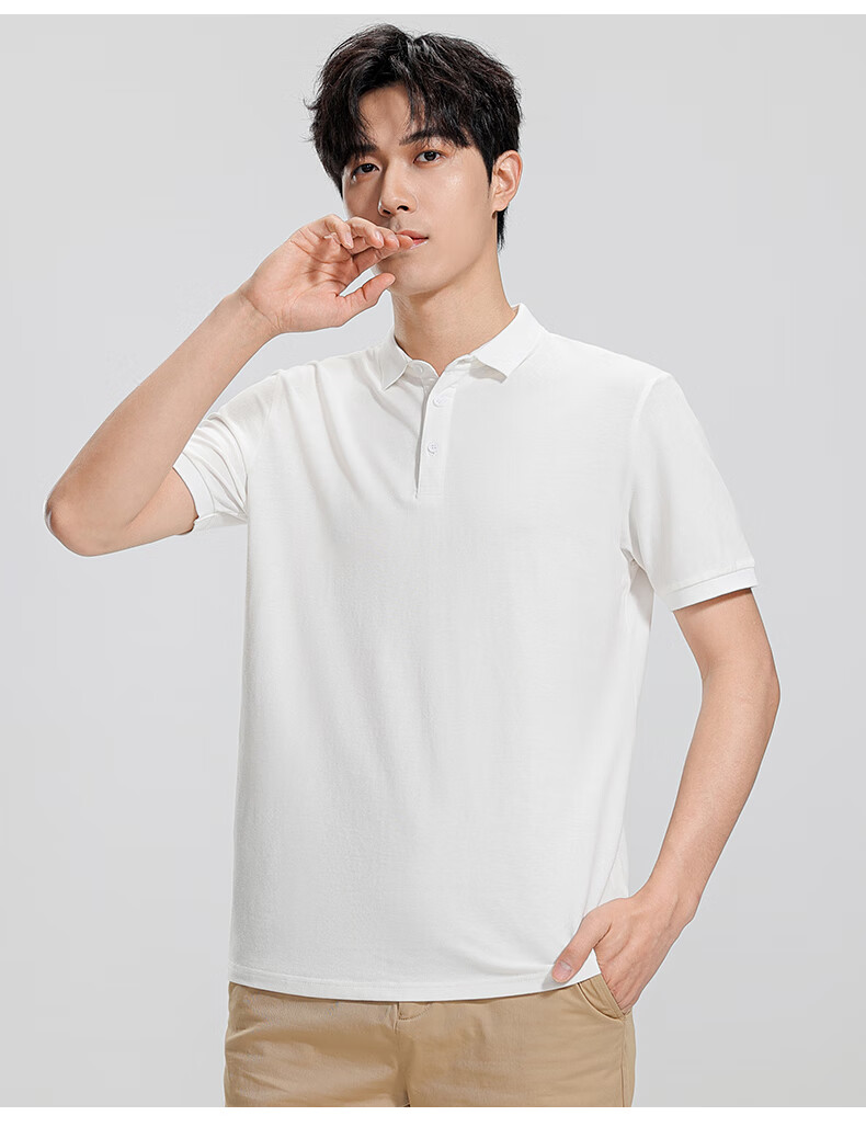 Romon [Cotton Stretch Breathable] Men's Summer Casual Polo Shirt Black XL 11