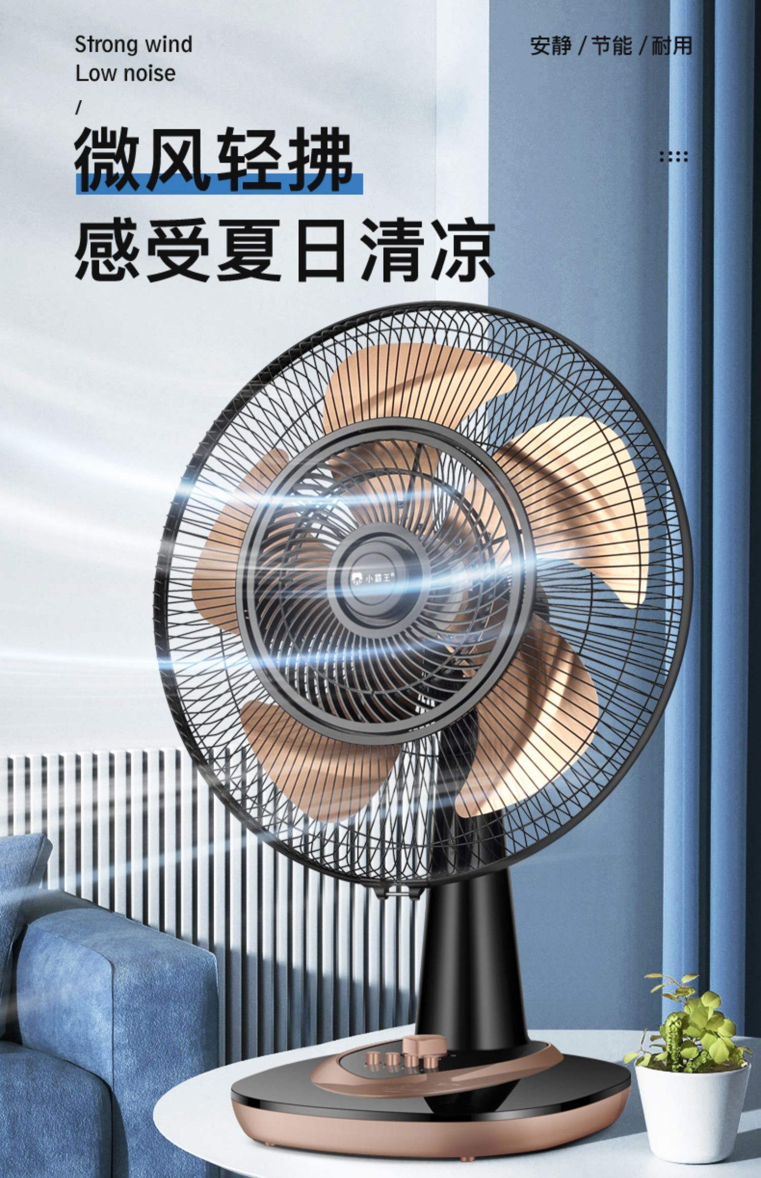 电风扇台式家用桌面宿舍定时摇头大台扇节能小落地电扇ph 升级16英寸