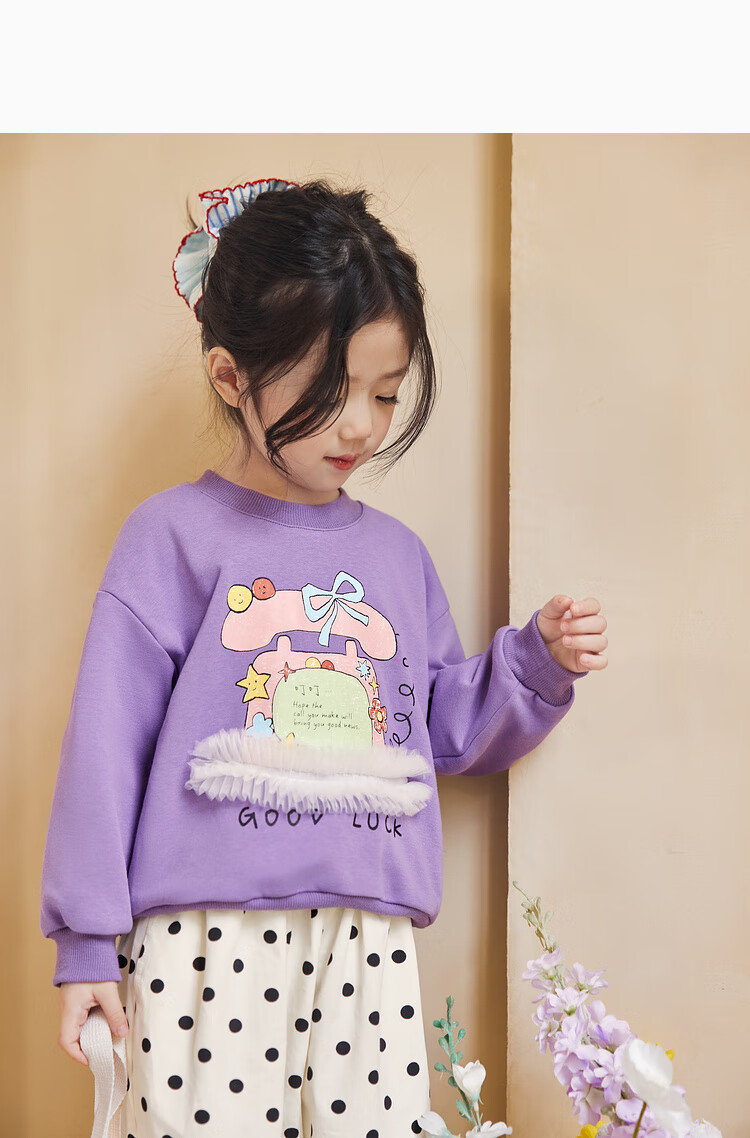 LUSON Little O Baby Okids Children's Clothing, Baby Sweatshirt, Three-Dimensional Fun And Dynamic, 2025 Autumn New Style, Girls' Round Neck Top 7