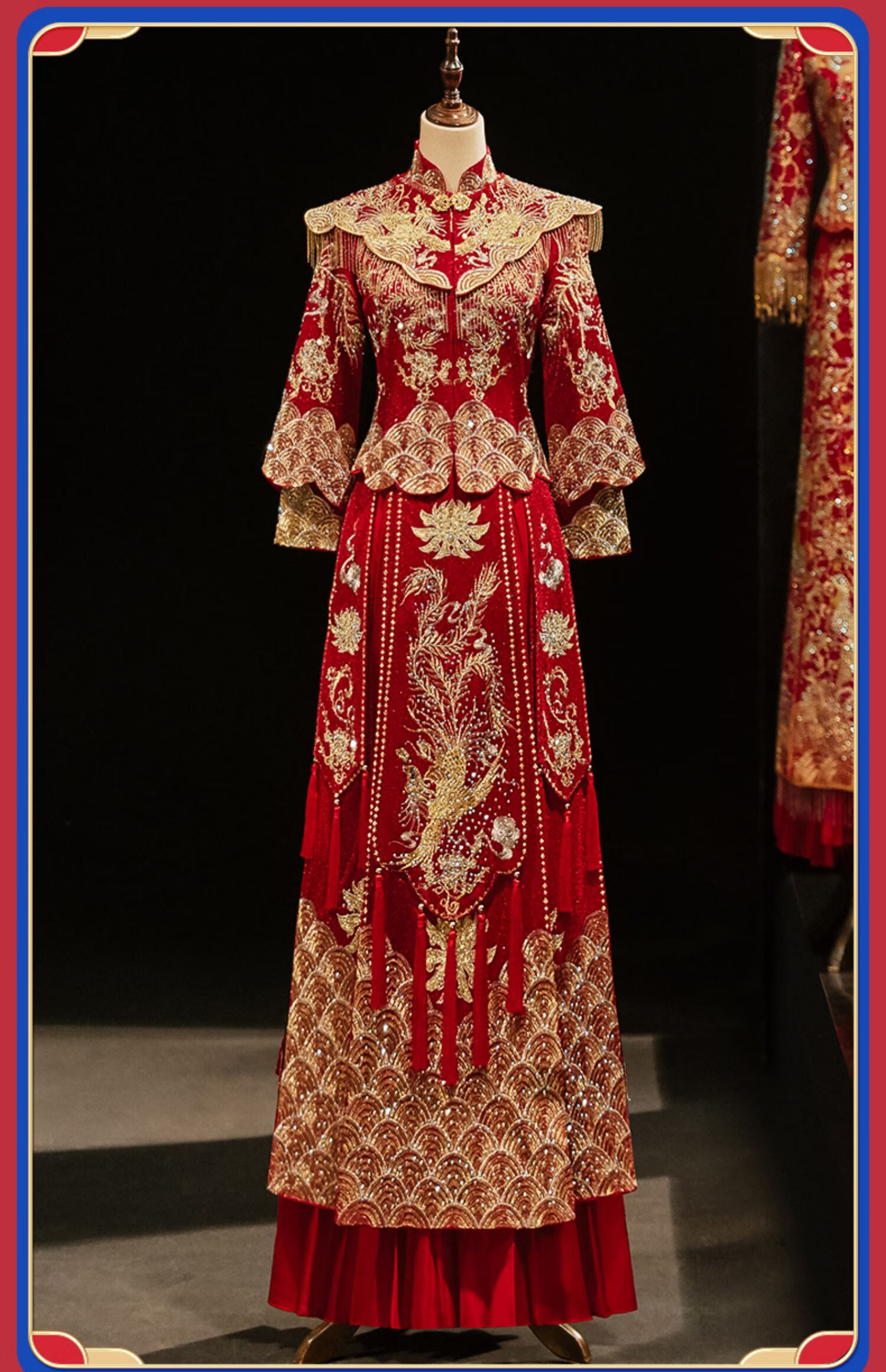 中式结婚礼服新娘新郎唐装秀禾服新款中式婚纱礼服复古嫁衣敬酒服龙凤