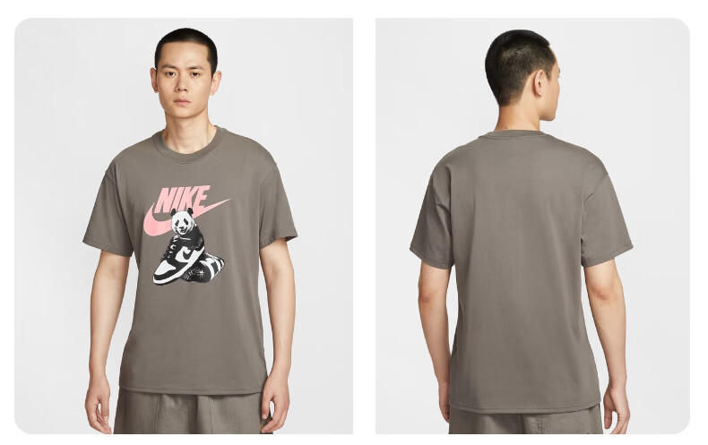 NIKE Men's Short-Sleeve T-Shirt, Knitted Collarless, Sports Casual, Classic Simple HQ9245-060 Black And Gray, XL 8