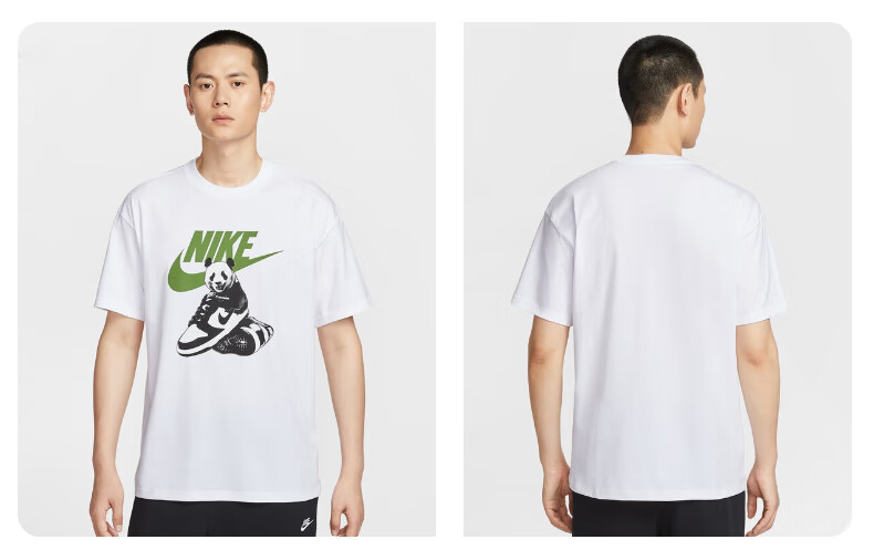 NIKE Men's Short-Sleeve T-Shirt, Knitted Collarless, Sports Casual, Classic Simple HQ9245-060 Black And Gray, XL 4