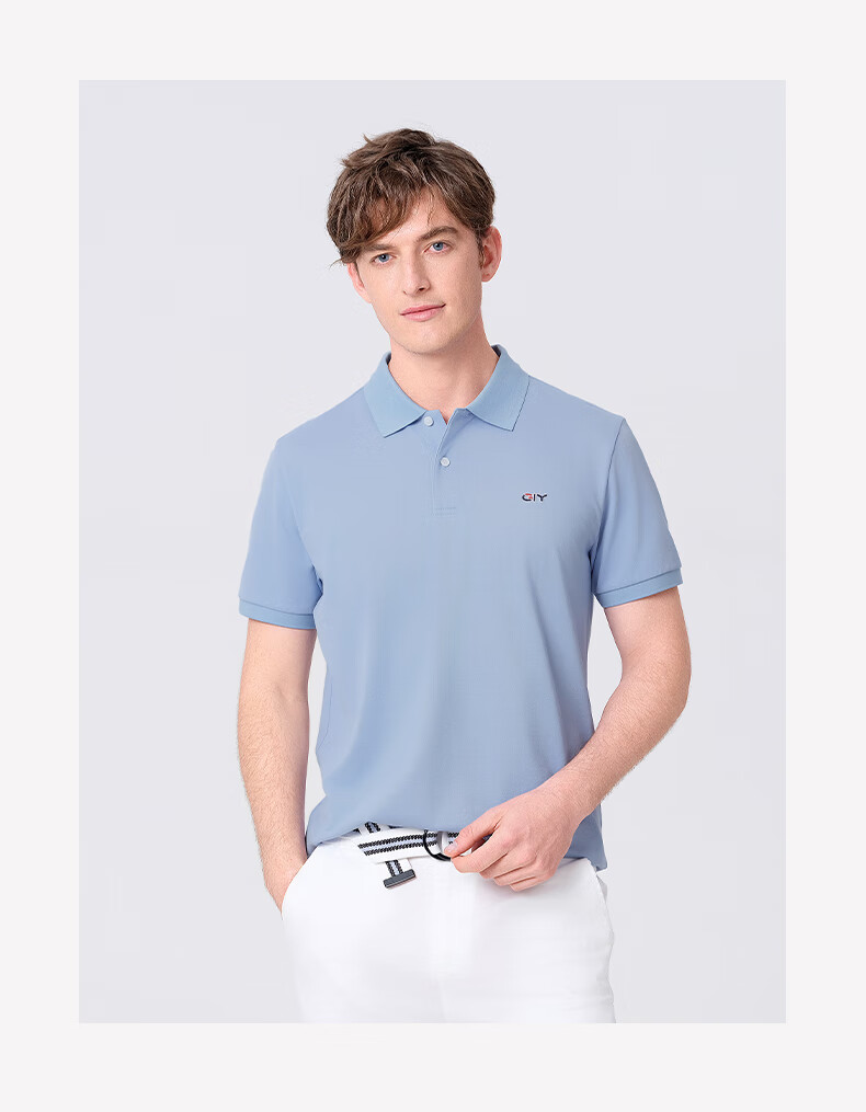 Goldlion GY Short Sleeve Polo Shirt Men Cotton T-Shirt TSF0048-ND153A White M 10