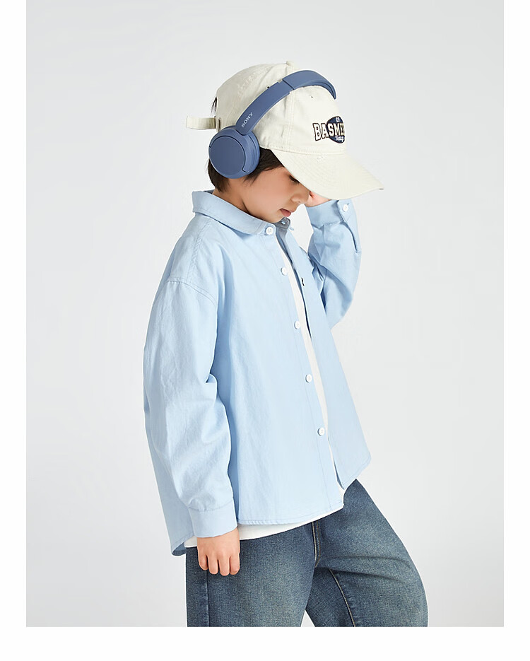 Duoduojia Boys' Shirt, Spring And Autumn 2026 Style, Versatile Casual Children's Breathable Long-Sleeve Shirt, Simple Korean-Style Blouse for Older Kids 3