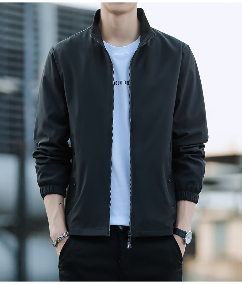 TUCANO [Windproof And Structured] Jacket for Men, Summer Business Loose Casual Sports Daily Trendy Solid Color Jacket, Black, Size M 16