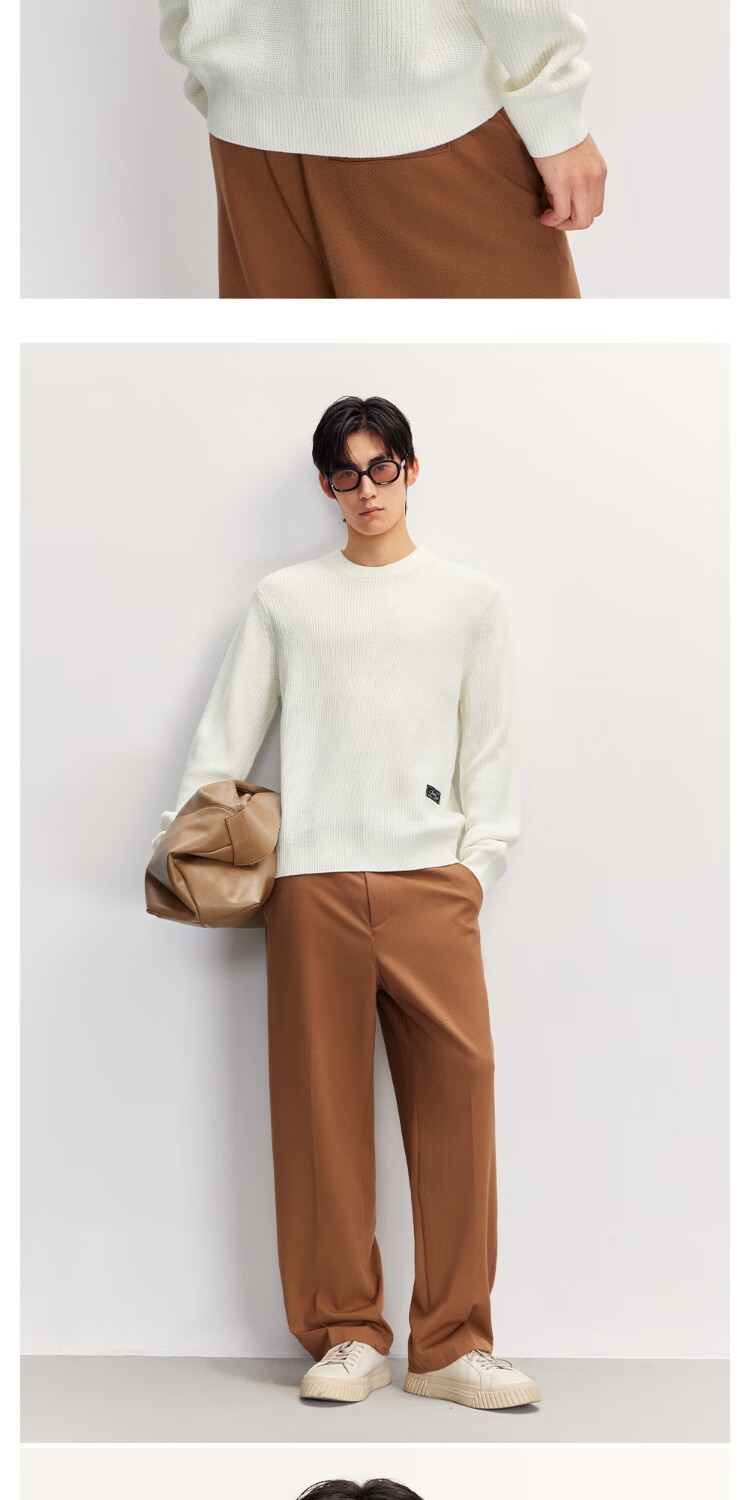 JACK&JONES Men's Autumn Solid Color Wool Knit Sweater Machine Washable Commuter Long Sleeve Top 225313029 8
