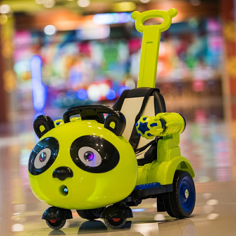 汽车可坐人男女宝宝玩具遛娃可充电摇摇车 标配版 黑白侠 遥控摇摆
