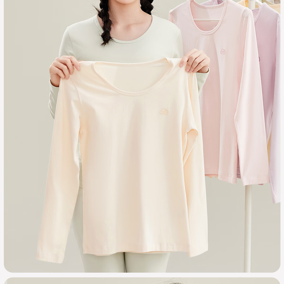 COCO SMART Girls' Cotton Thin Thermal Underwear Set Autumn Top and Bottom, Class A, Junior High and Older Kids 21