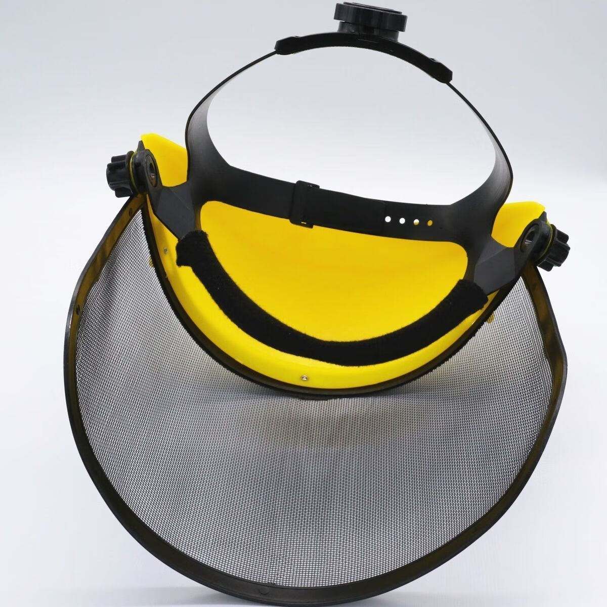 园林割草机防护面罩头箍铁丝打草钢丝网面具防爆防飞溅防冲击面罩 黄
