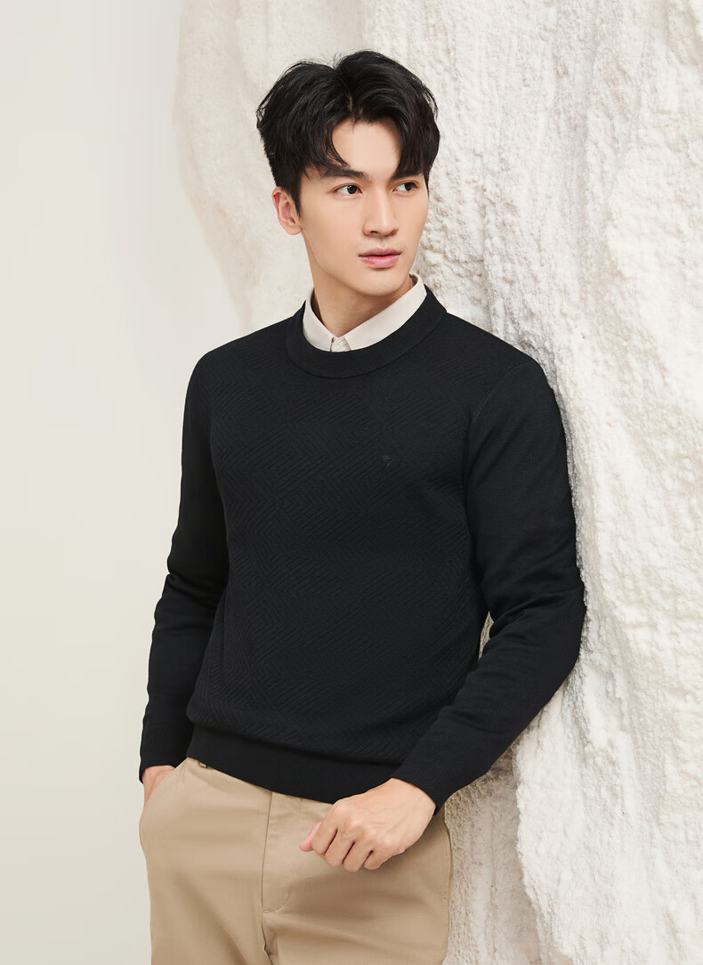 SEVEN Anti-Static Machine Washable Men's Sweater Spring Autumn Crew Neck Casual Warm Multi-Color Knitwear 3