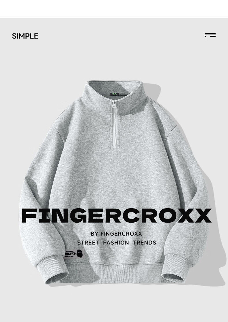 Мужская толстовка fingercroxx, трендовая американская свободная кофта, весенняя новинка, полуприталенная повседневная куртка, цвет "Флакс Грей", размер XL