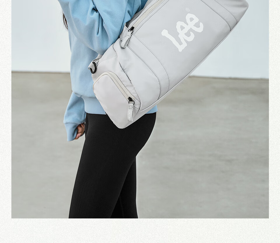 Lee Travel Bag for Women, Large Capacity, Short-Trip Business Trip Luggage Bag, Dry And Wet Separation, Sports Fitness Bag, Light Gray 11