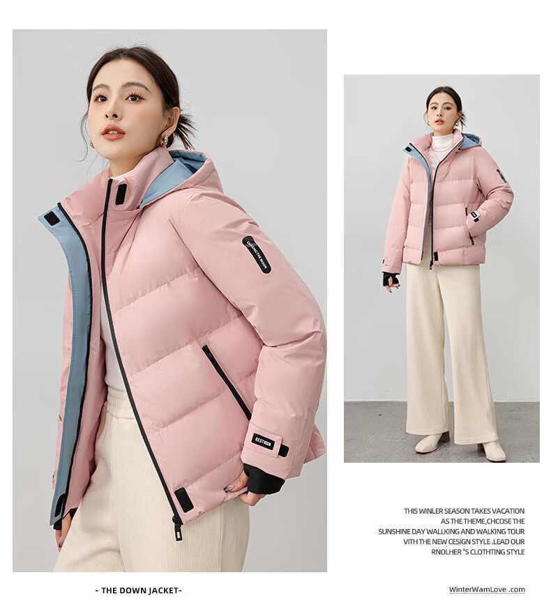 Yalu Women's Down Jacket 2025 New Winter Red Short Hooded National Standard Duck Down Fashion Thick Warm Coat Female 10