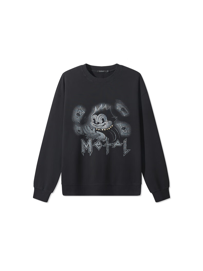 CABBEEN 365g Fish Scale Fabric Men's Sweatshirt Creative Patch Logo Design Casual Autumn Long Sleeve Sweatshirt 2