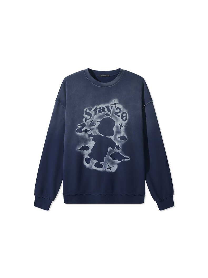 CABBEEN 365g Fish Scale Fabric Men's Sweatshirt Creative Heat Transfer Retro Print Fashion Colorblock Autumn Long Sleeve Sweatshirt 2