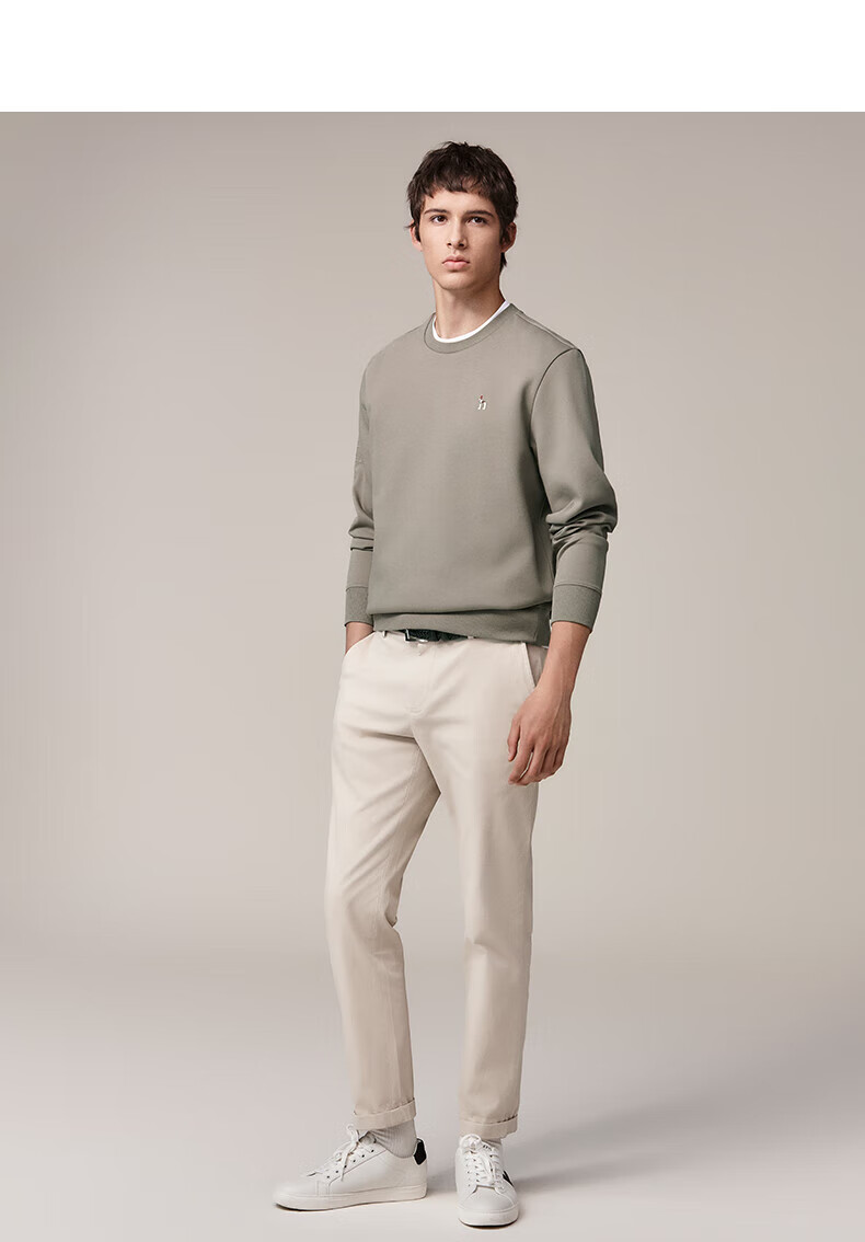 HAZZYS Men's Spring and Autumn Casual Cotton Long Sleeve Pullover Sweatshirt ABTZE0CCX32 12