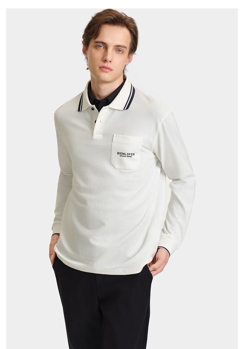 Biyinlefen [Cotton Texture] 2025 Autumn New Casual Versatile Commuter Dry Collar Long Sleeve Polo Shirt for Men 2
