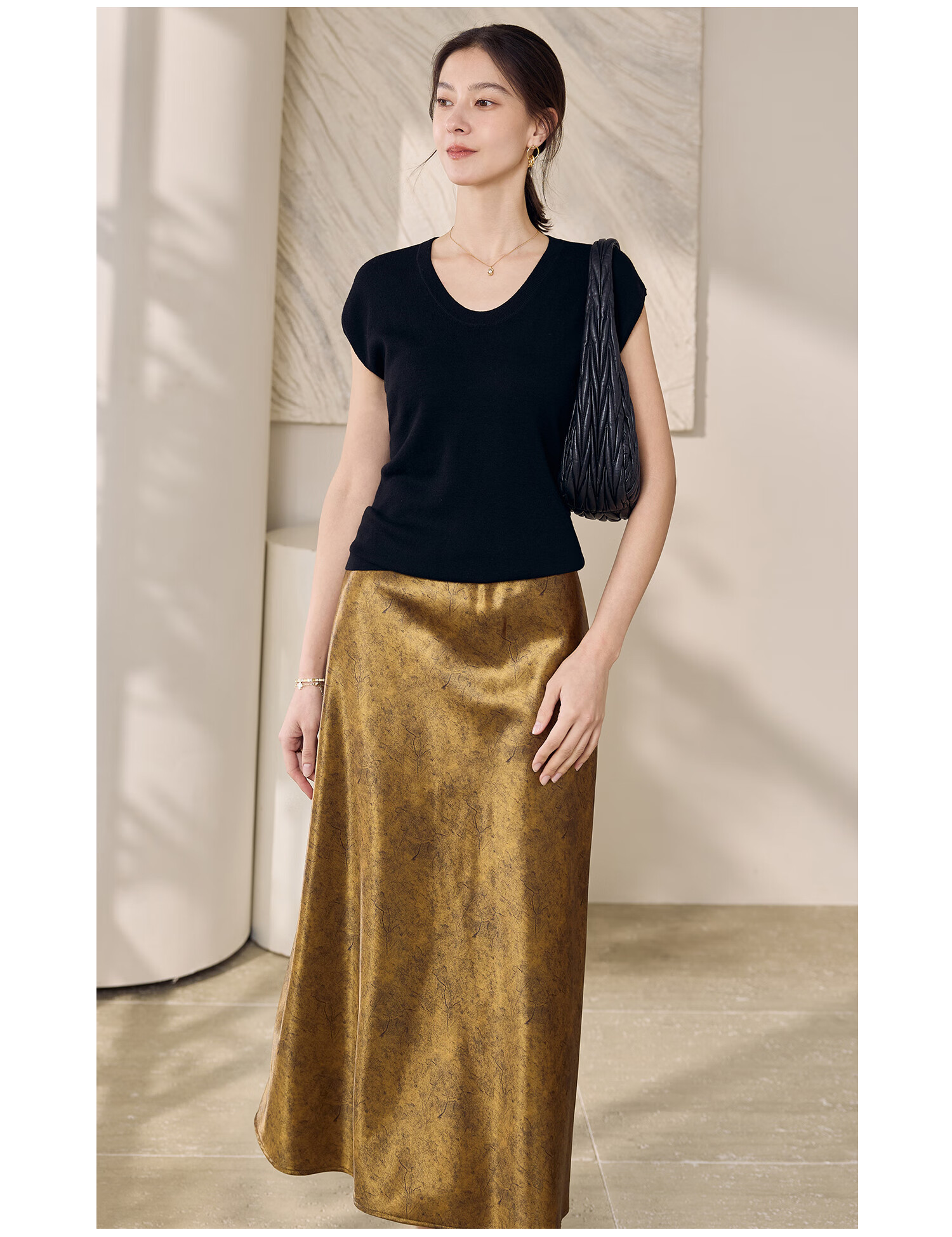 ROEYSHOUSE New Chinese Style Satin Half Skirt Women Summer Elegant Printed High Waist Skirt 12018 Floral XL 9