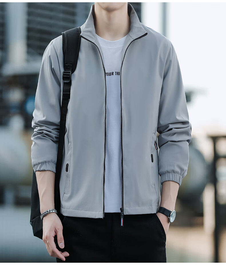 TUCANO [Windproof And Structured] Jacket for Men, Summer Business Loose Casual Sports Daily Trendy Solid Color Jacket, Black, Size M 9