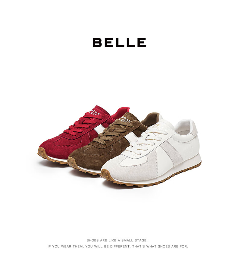 Belle Lightweight Oxygen Agan Training Shoes for Women Student Autumn New Lightweight Height Increasing Casual Shoes B2660CM5 Cream White 36 16