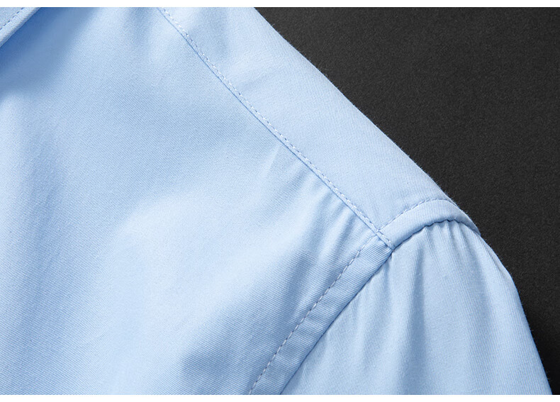 Woodpecker Plain Solid Color Men's Summer Business Wrinkle-Free Dress Shirt Suit Groomsman Long Sleeve White 41 18