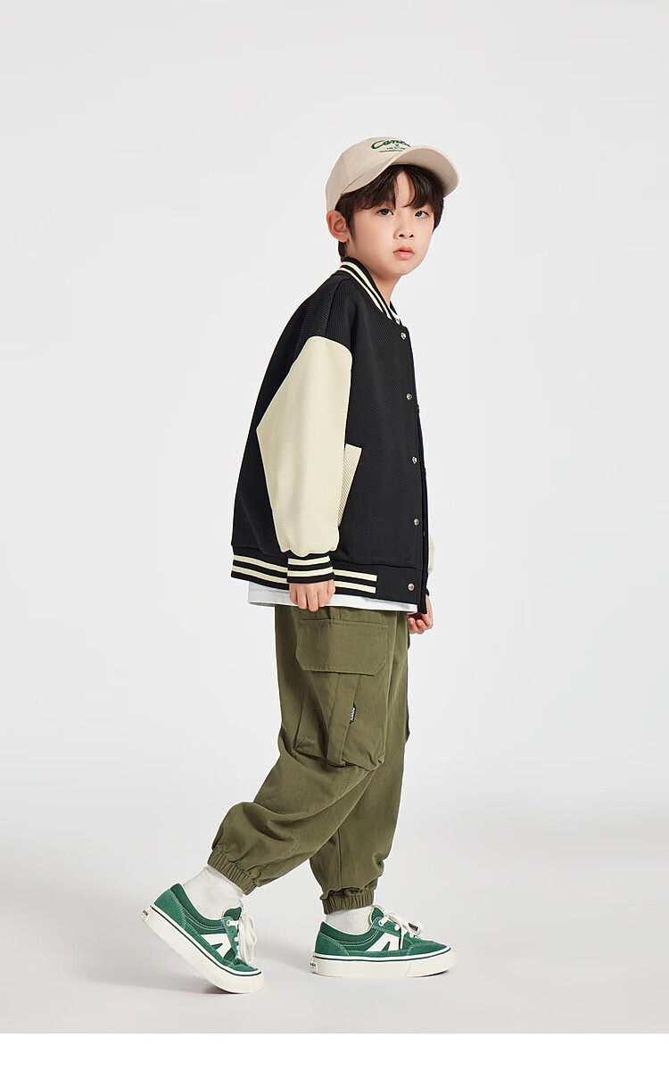Duoduojia Boys' Knitted Jacket, Spring And Autumn 2026, for Older Children, Comfortable And Stylish Outerwear, Casual Cool Baseball Jacket for Kids 21