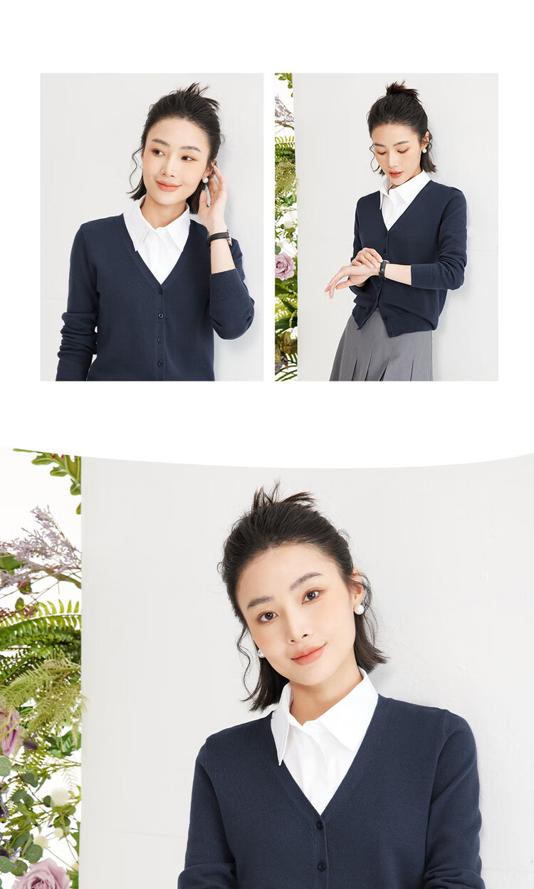Giordano Knitted Cardigan for Women, Cotton V-Neck Sweater, Women's Outerwear, Solid Color Women's Jacket, 05350649 9