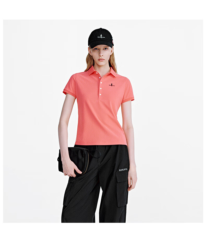 Biyinlefen Summer Women's Fashion Five-Button Commuter Casual Intelligent Elegant Lapel Short Sleeve Polo Shirt 6