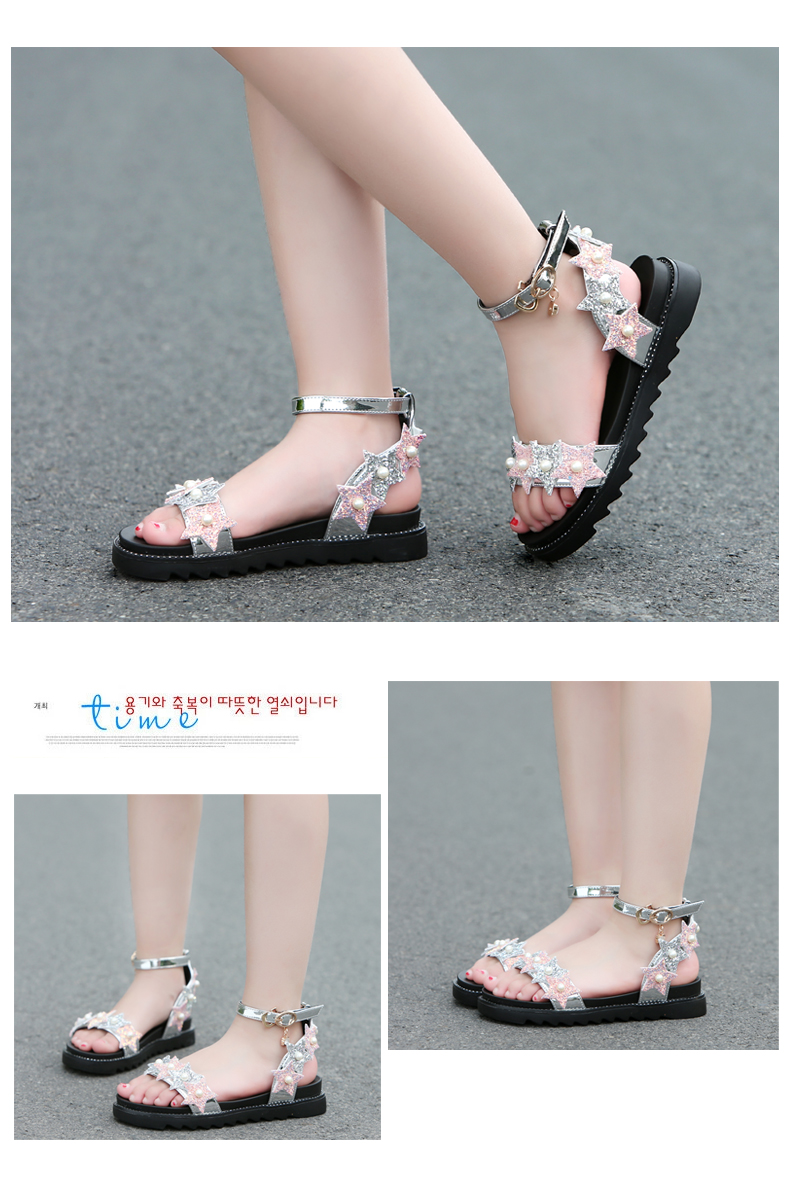 女童凉鞋小公主夏季新款儿童凉鞋女孩防滑韩版罗马鞋中大童软底时尚