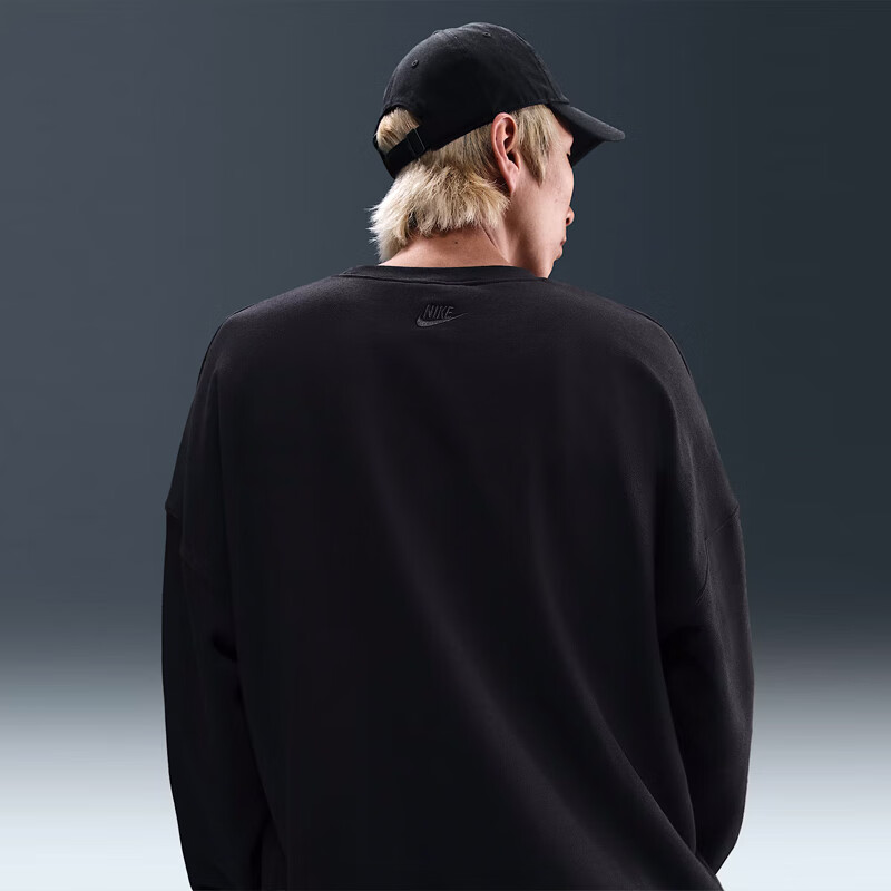 NIKE Men's Pullover, Knitted Crew Neck, Trendy And Fashionable, Simple And Versatile IB8360-010 Black XL 2