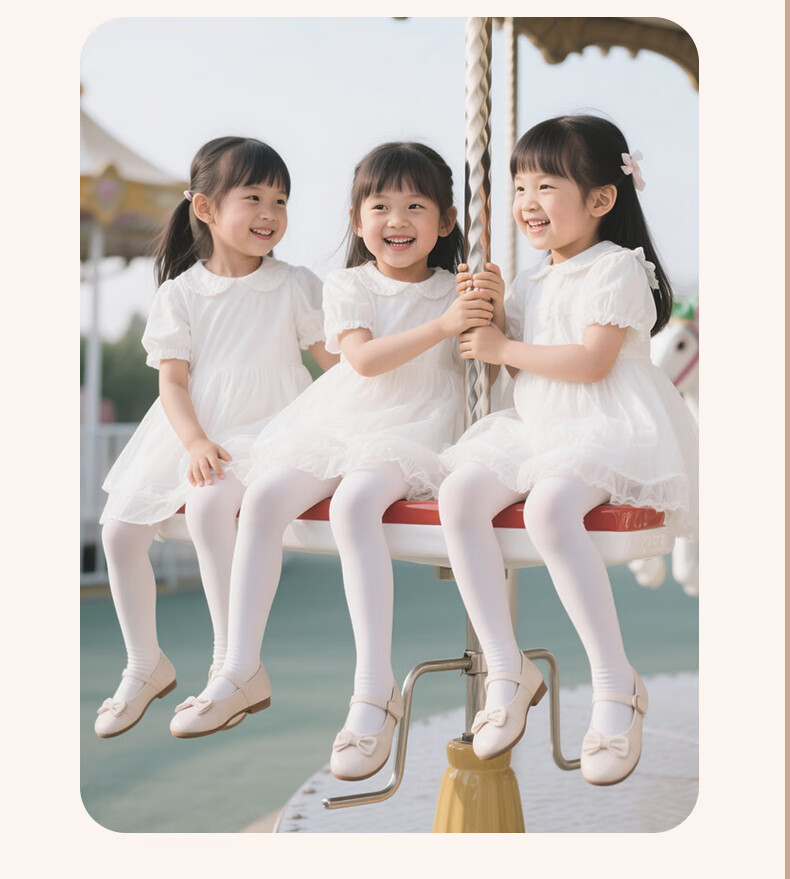 Aiwuge Children's Dance Tights Spring And Summer 10A Antibacterial Pantyhose Girls Ballet Practice Stockings, White, Size M 17