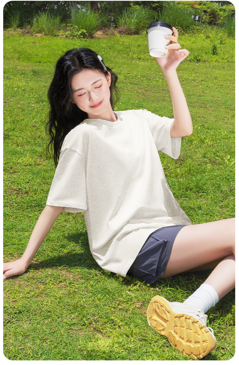 Baleno Women's 2026 New Pure Cotton Short Sleeve Casual Loose Solid Color Basic T-Shirt Spring Summer Loose Fit Top 10