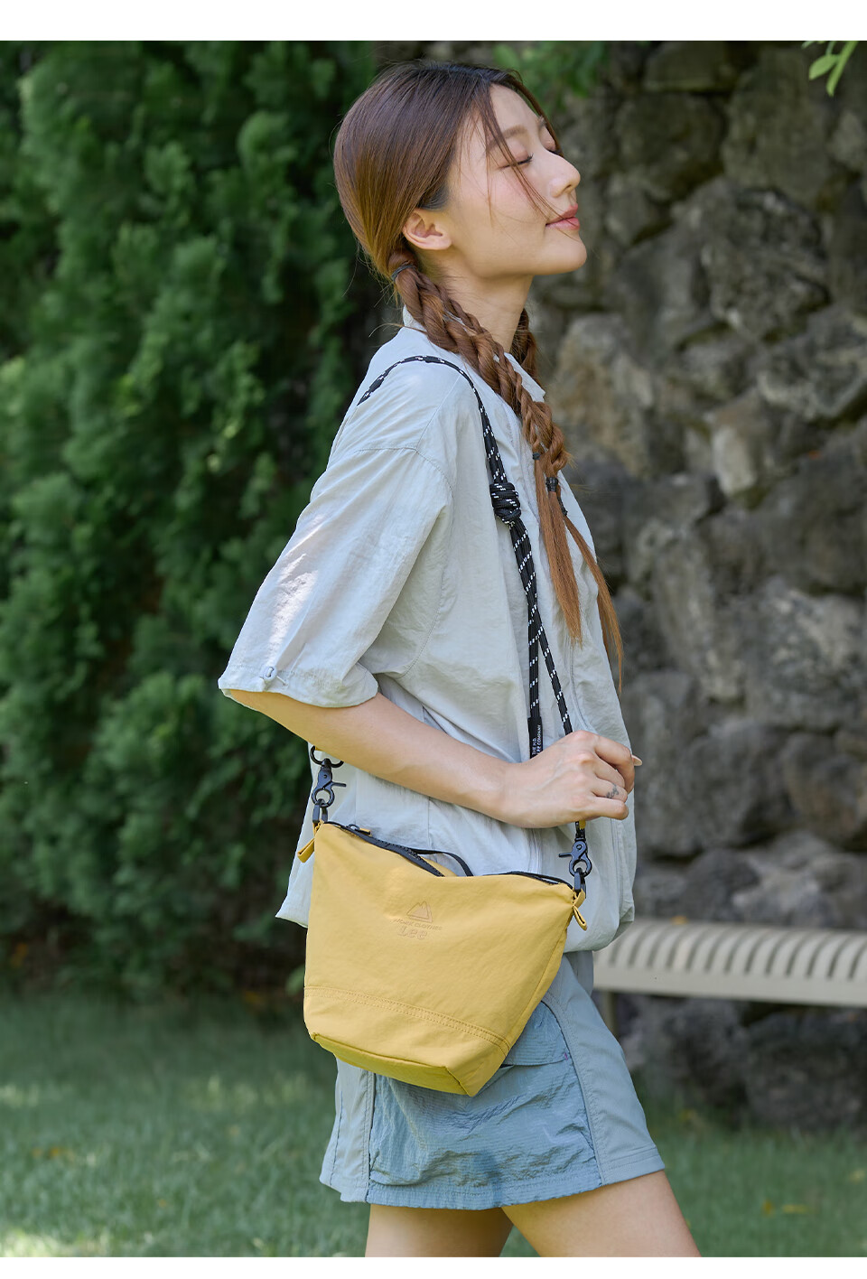Lee Crossbody Bag for Women, Outdoor Sports Water Bucket Bag, Short-Trip Travel Shoulder Bag, Casual Lightweight Commuter Bag, Ginger Yellow 5