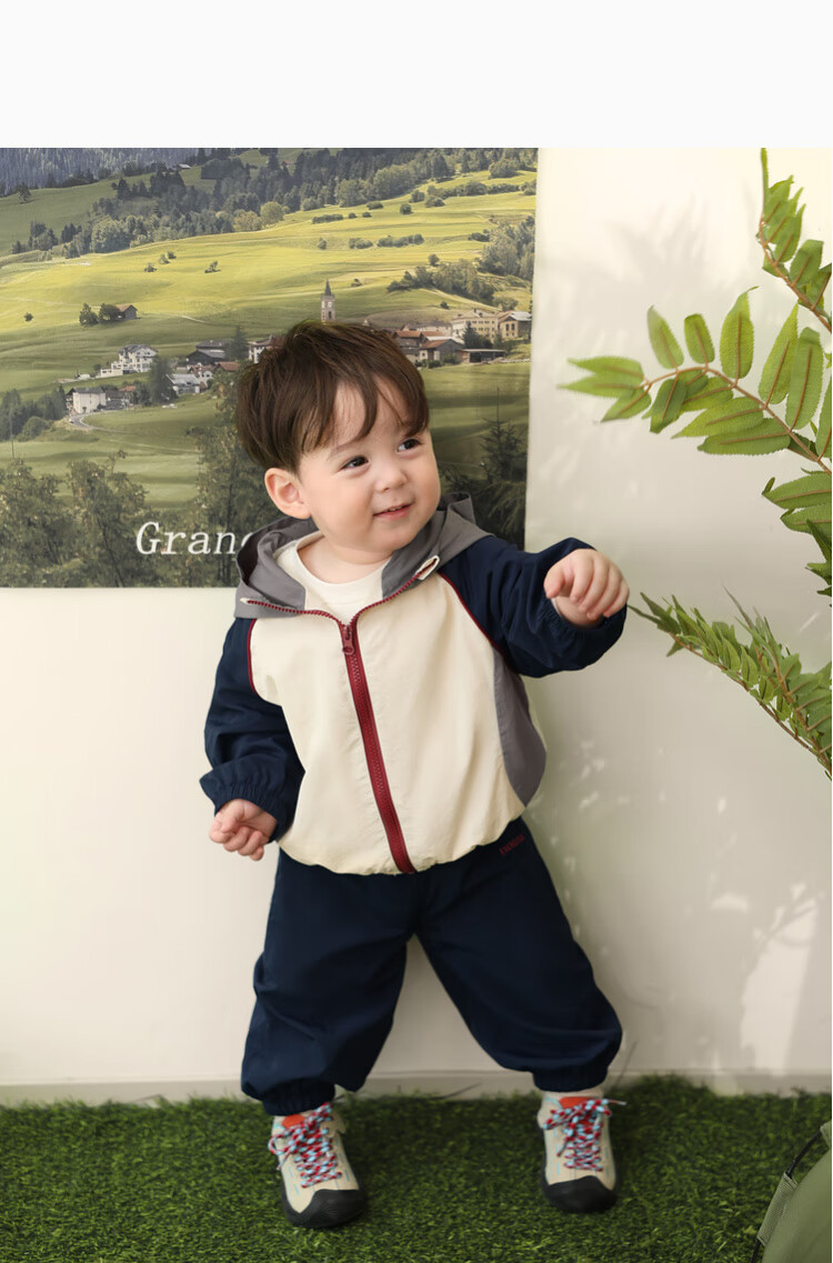 LUSON Baby Boy Sports Windbreaker Set, Spring And Autumn 2025 New Style Long-Sleeve Jacket, Outdoor Long Pants, Infant Autumn Outfit 6