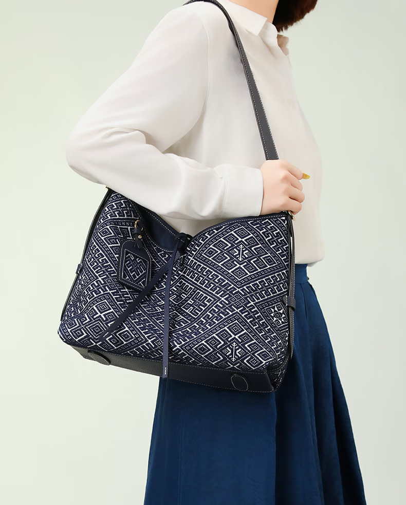PmSix Women's Bag Non-Heritage Zhuang Brocade Tote Shoulder Crossbody Large Capacity Bohemian Luxury National Style 38 Goddess Festival Gift 2