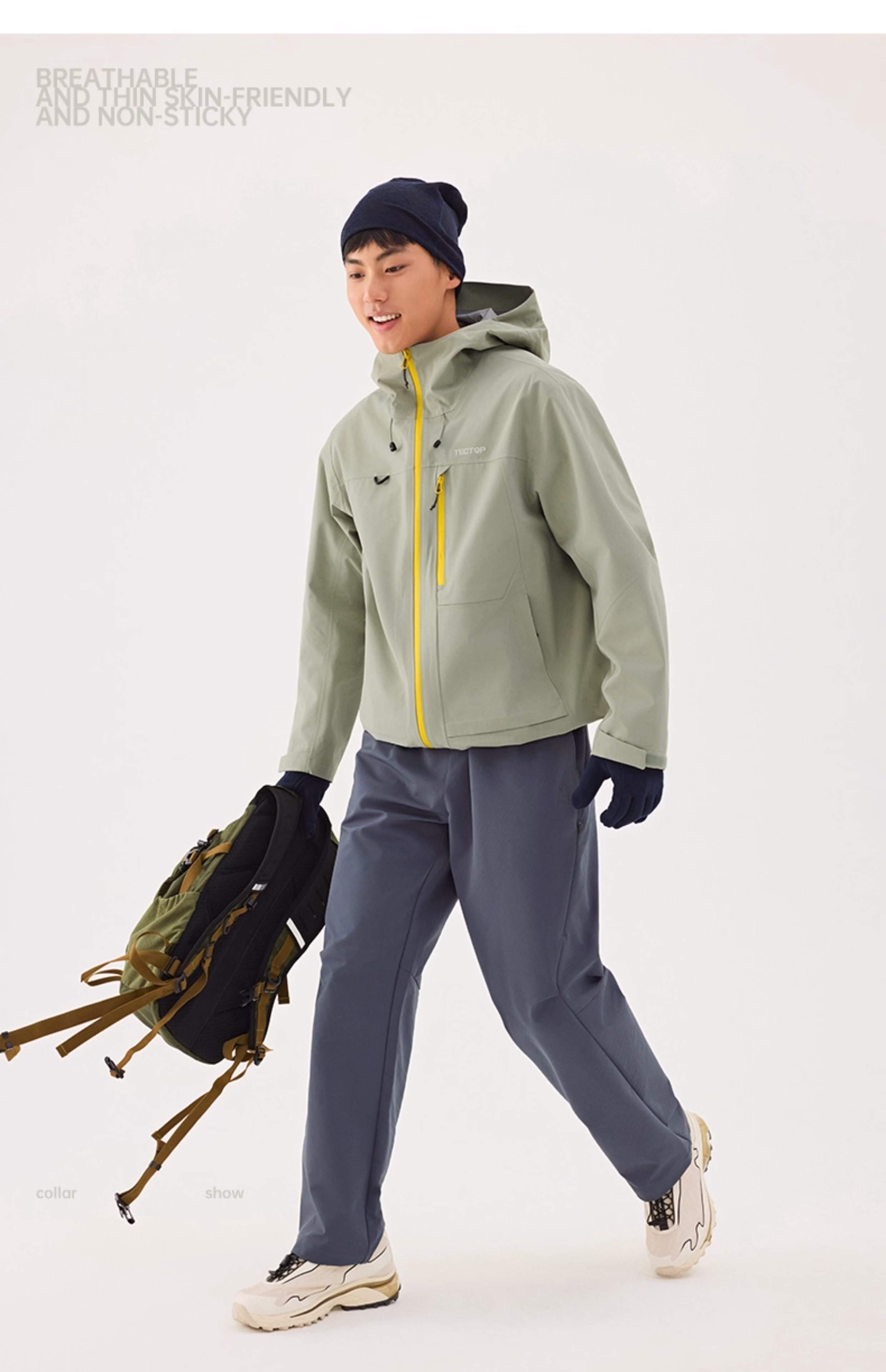 TECTOP Single-Layer Hard Shell Breathable Mountaineering Jacket for Men and Women 50