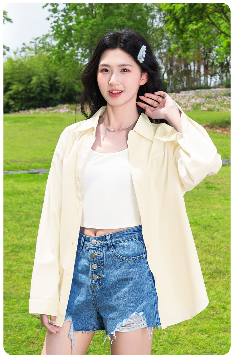 Baleno Women's Pure Cotton Long Sleeve Shirt 2026 New Loose Casual Blouse High-End Commuter Thin Jacket 10