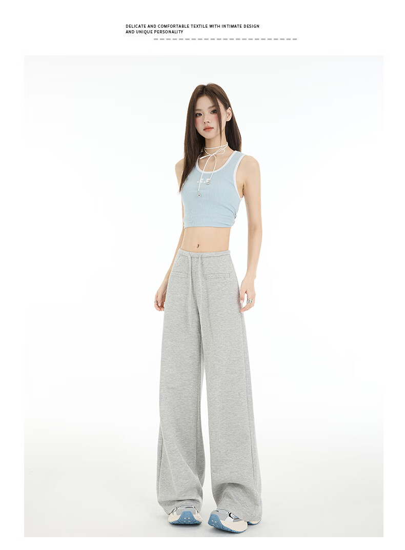 Romon [Soft and Smooth] Women's Casual Summer Pants Lazy Cool Slim Flared Long Trousers Light Gray XL 6
