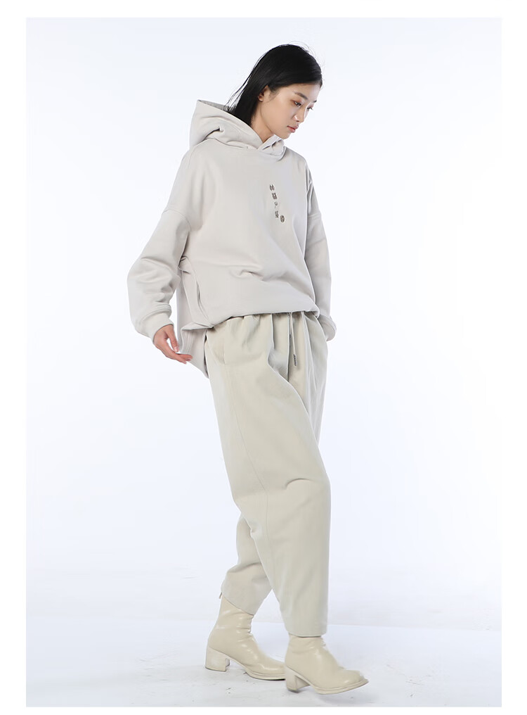 竹林石屋连帽宽松减龄卫衣女士休闲秋季新款长袖百搭印花商场同款纯棉