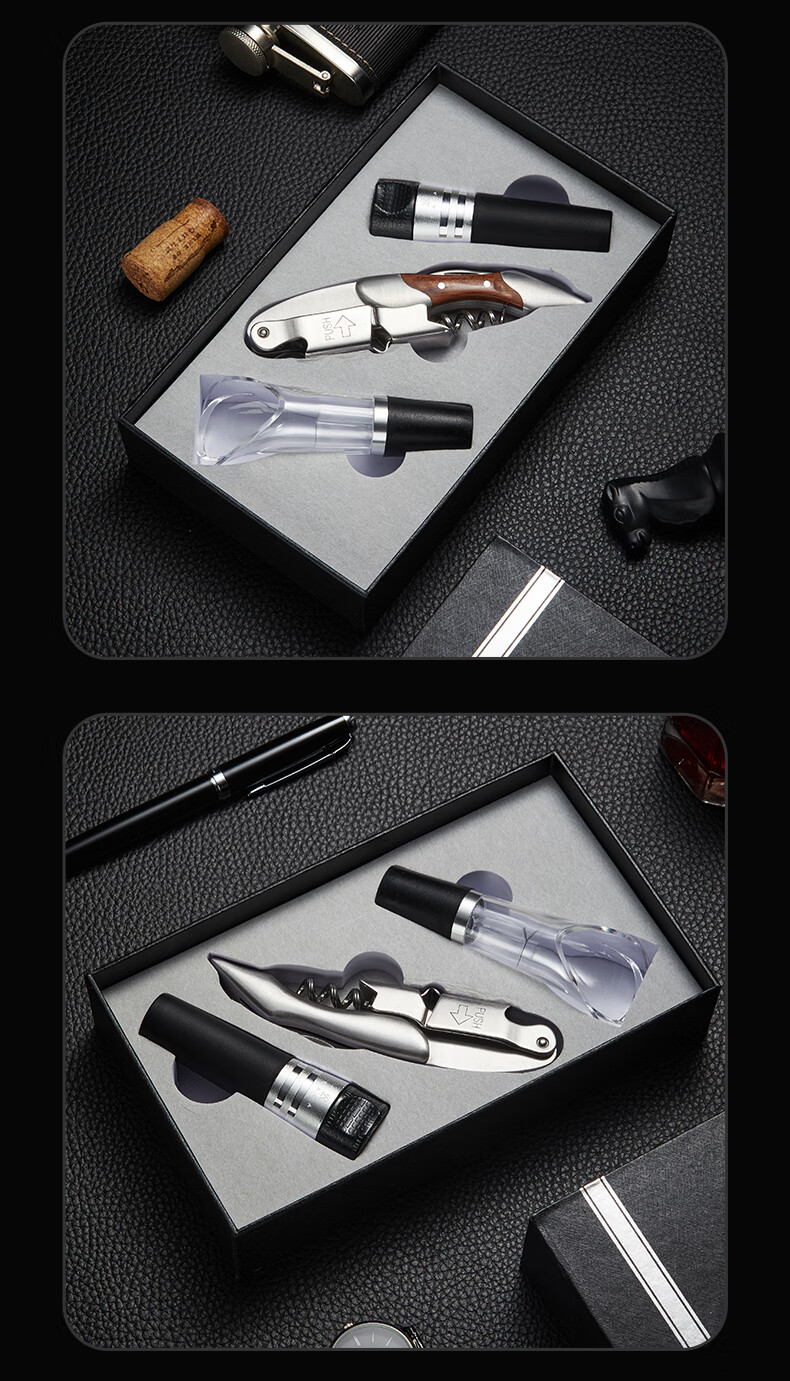 百诣(baiyi)红酒开瓶器 酒塞子 海马刀三件套 红酒起子 by615酸枝木