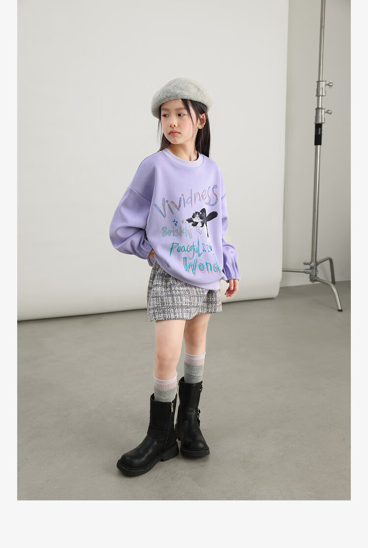 LUSON Chen Da Zhu Children's Clothing, Girls' Cartoon Sweatshirt, Spring And Autumn New Style, Trendy Kids' Autumn Top, Big Girls' Long-Sleeve 16