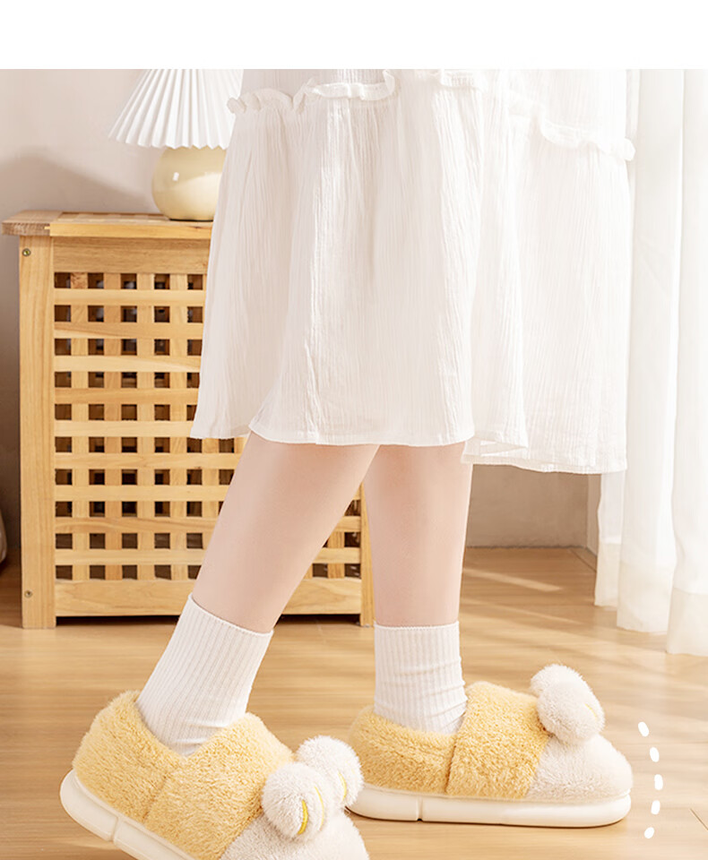 Runrou Women's Cotton Slippers with Heel Cover Autumn Winter 2025 New Maternity Indoor Furry Warm Plush Cotton Shoes 14