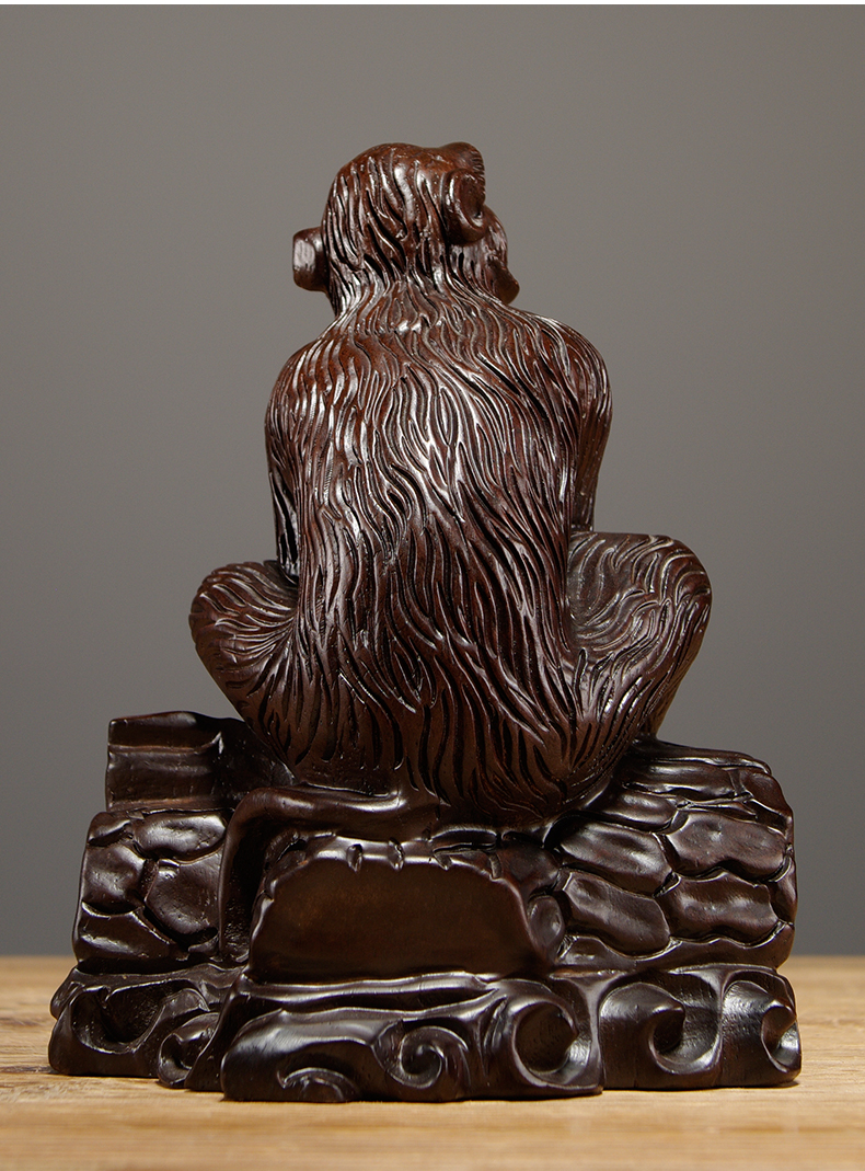 618 雅造木雕猴子摆件实木雕刻十二生肖猴工艺品家居客厅装饰摆设