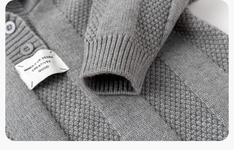 Dudu Baby Hooded Sweater Winter Kids Pullover Top Boys Girls Autumn Winter Clothing Gray 120 12