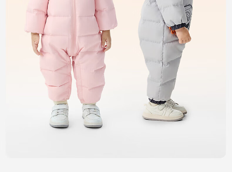 YEEHOO Baby Down Jumpsuit Winter Warm Outwear Long Sleeve Romper Light Apricot White 80 cm 5