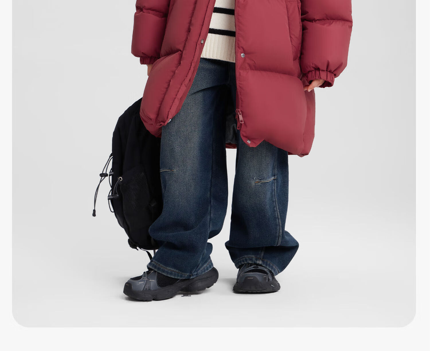 Zuo Xi Boys' Mid-Length Down Jacket Winter Warm Thickened Hooded Coat Red Size 130 New Year Outfit 41